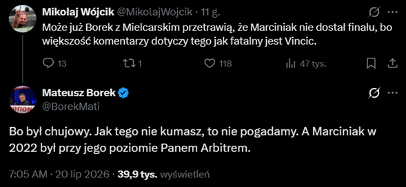 HIT! Tak Mateusz Borek PODSUMOWAŁ pracę Slavko Vincicia XD